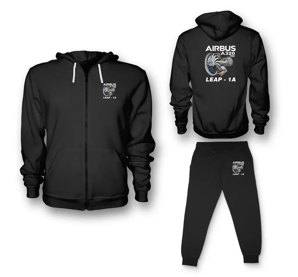 Airbus A320neo & Leap 1A Zipped Hoodie - Black