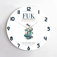 Thumbnail for Fukuoka Airport (FUK) design on white no frame wall clock
