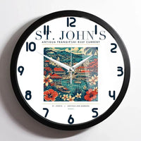Thumbnail for ST. JOHN'S - Poster - Wall Clock Framed - White