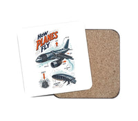 Thumbnail for How Planes Fly V2 design on white 1 piece coaster