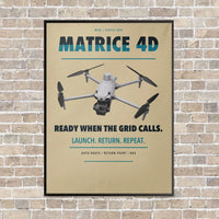 Thumbnail for DJI Matrice 4D vertical canvas print - framed - beige background
