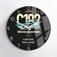 Thumbnail for Cessna 182 Skylane design on black no frame wall clock