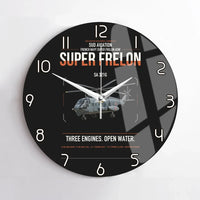 Thumbnail for Sud Aviation SA 321G Super Frelon design on black no frame wall clock