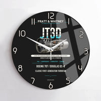 Thumbnail for JT3D design on black no frame wall clock