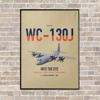 Thumbnail for WC-130J Hurricane Hunter vertical canvas print - framed - beige background