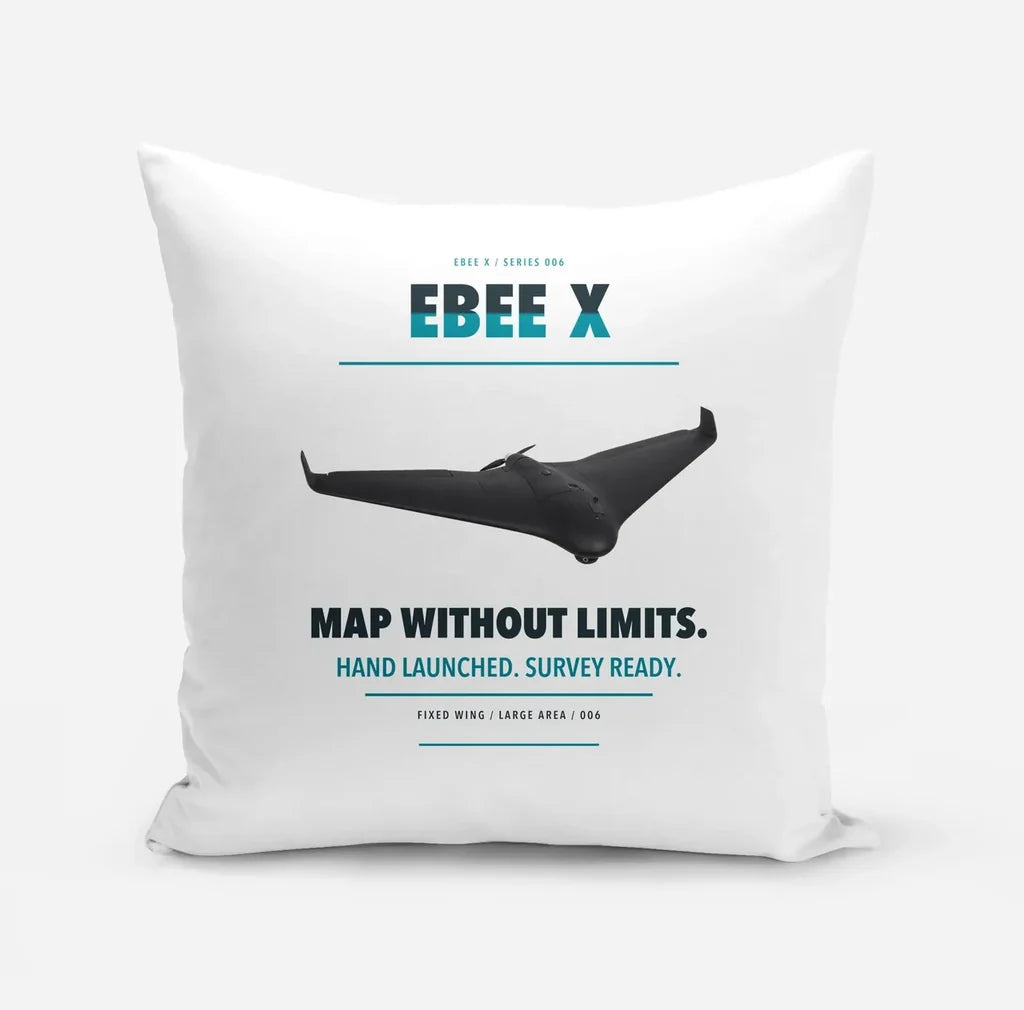AgEagle eBee X design on white pillow