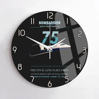 Thumbnail for Bombardier Learjet 75 Liberty design on black no frame wall clock