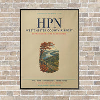 Thumbnail for Westchester County Airport HPN vertical canvas print - framed - beige background