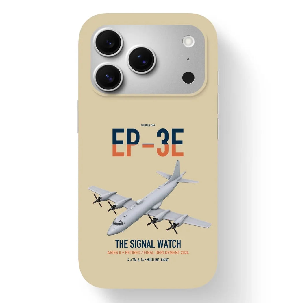 EP-3E ARIES II design on beige magsafe iphone case, for iPhone 17 Pro