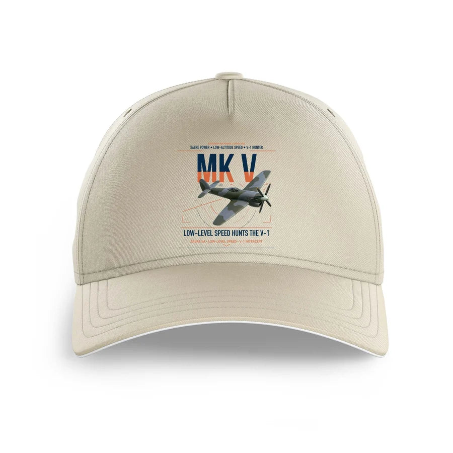 Hawker Tempest Mk V design on beige printed hat