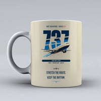 Thumbnail for Boeing 737-400 Classic double-side print on beige ceramic mug