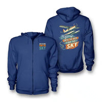 Thumbnail for SIGNAL 570 - Untie The Dock Find The Sky - Zipped Hoodie design on blue zipped hoodie