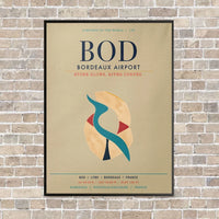 Thumbnail for Bordeaux Airport BOD vertical canvas print - framed - beige background