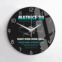 Thumbnail for DJI Matrice 30 design on black no frame wall clock