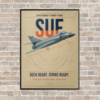 Thumbnail for Dassault Super Étendard vertical canvas print - framed - beige background