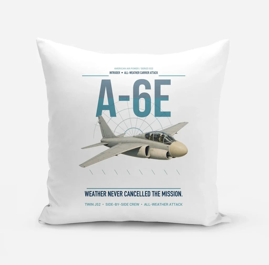 A-6E Intruder design on white pillow