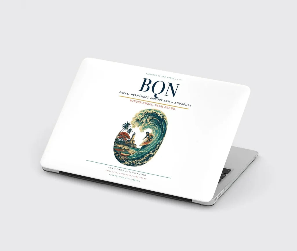 Rafael Hernández Airport (BQN) design on white MacBook case
