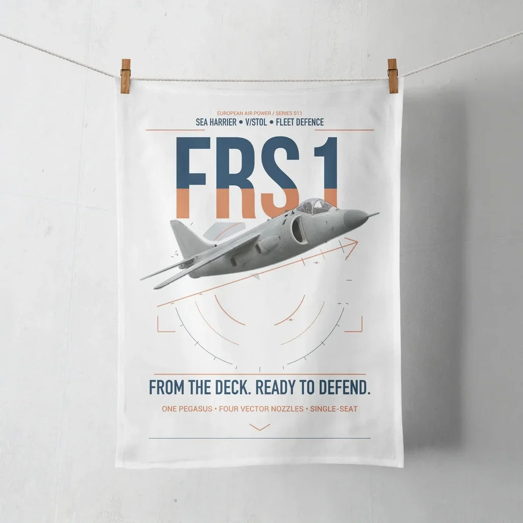 British Aerospace Sea Harrier FRS.1 design on white towel