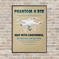 Thumbnail for DJI Phantom 4 RTK vertical canvas print - framed - beige background
