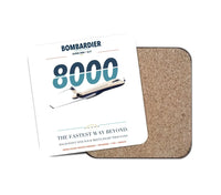 Thumbnail for Bombardier Global 8000 design on white 1 piece coaster