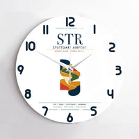 Thumbnail for Stuttgart Airport (STR) design on white no frame wall clock