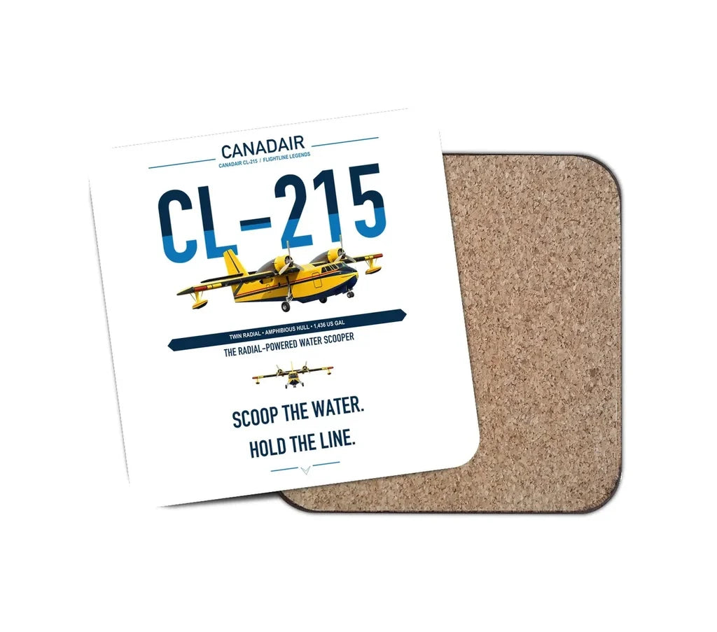 Canadair CL-215 design on white 1 piece coaster