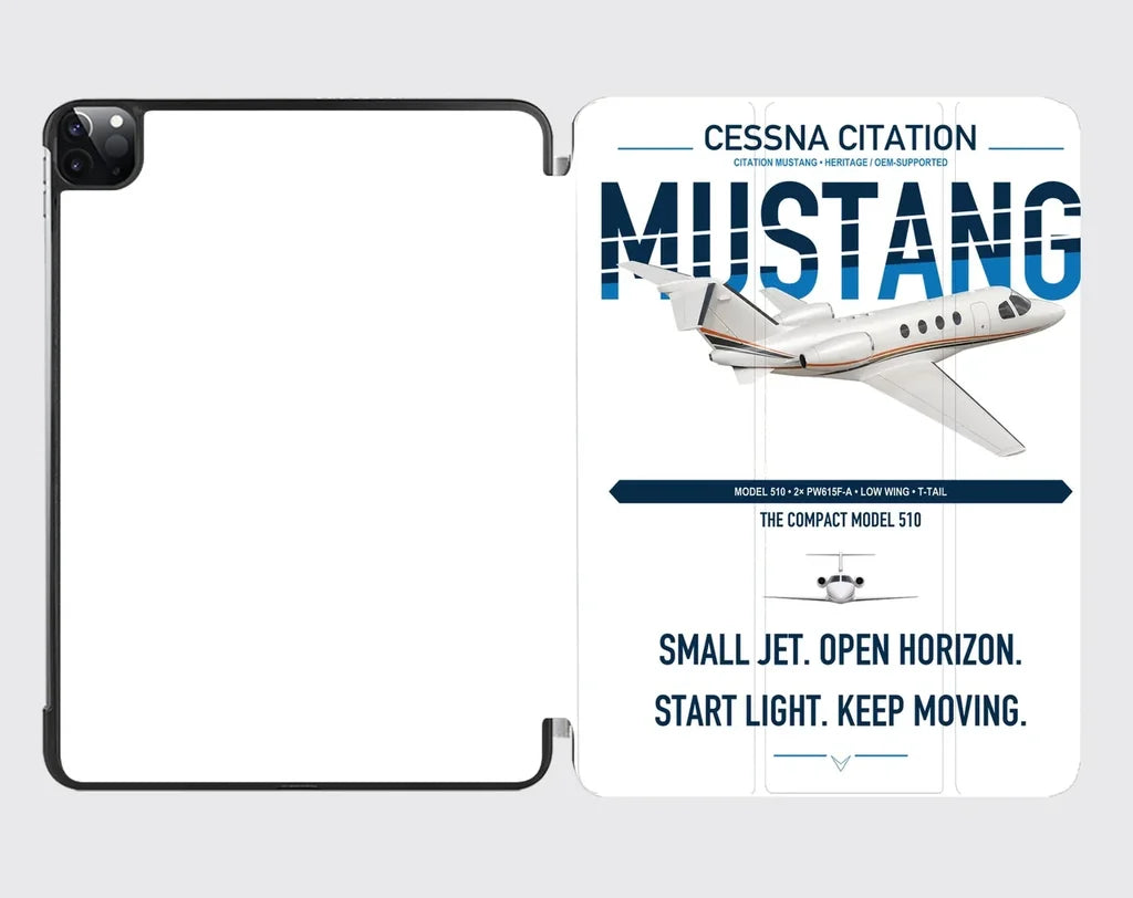 Cessna Citation Mustang design on white ipad tablet case