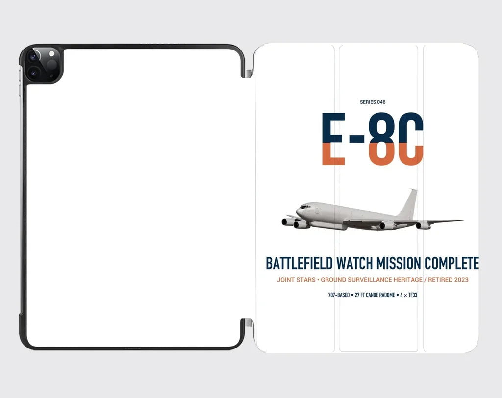 E-8C Joint STARS design on white ipad tablet case