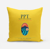 Thumbnail for Tahiti Faa'a Airport (PPT) design on yellow pillow