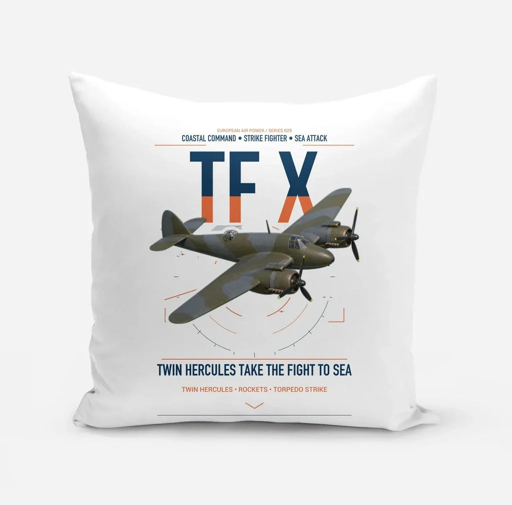 Bristol Beaufighter TF X design on white pillow