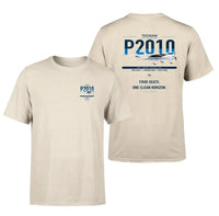 Thumbnail for Tecnam P2010 design on beige t-shirt, double-side print
