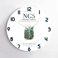Thumbnail for Nagasaki Airport (NGS) design on white no frame wall clock