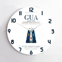 Thumbnail for Aeropuerto Internacional La Aurora (GUA) design on white no frame wall clock