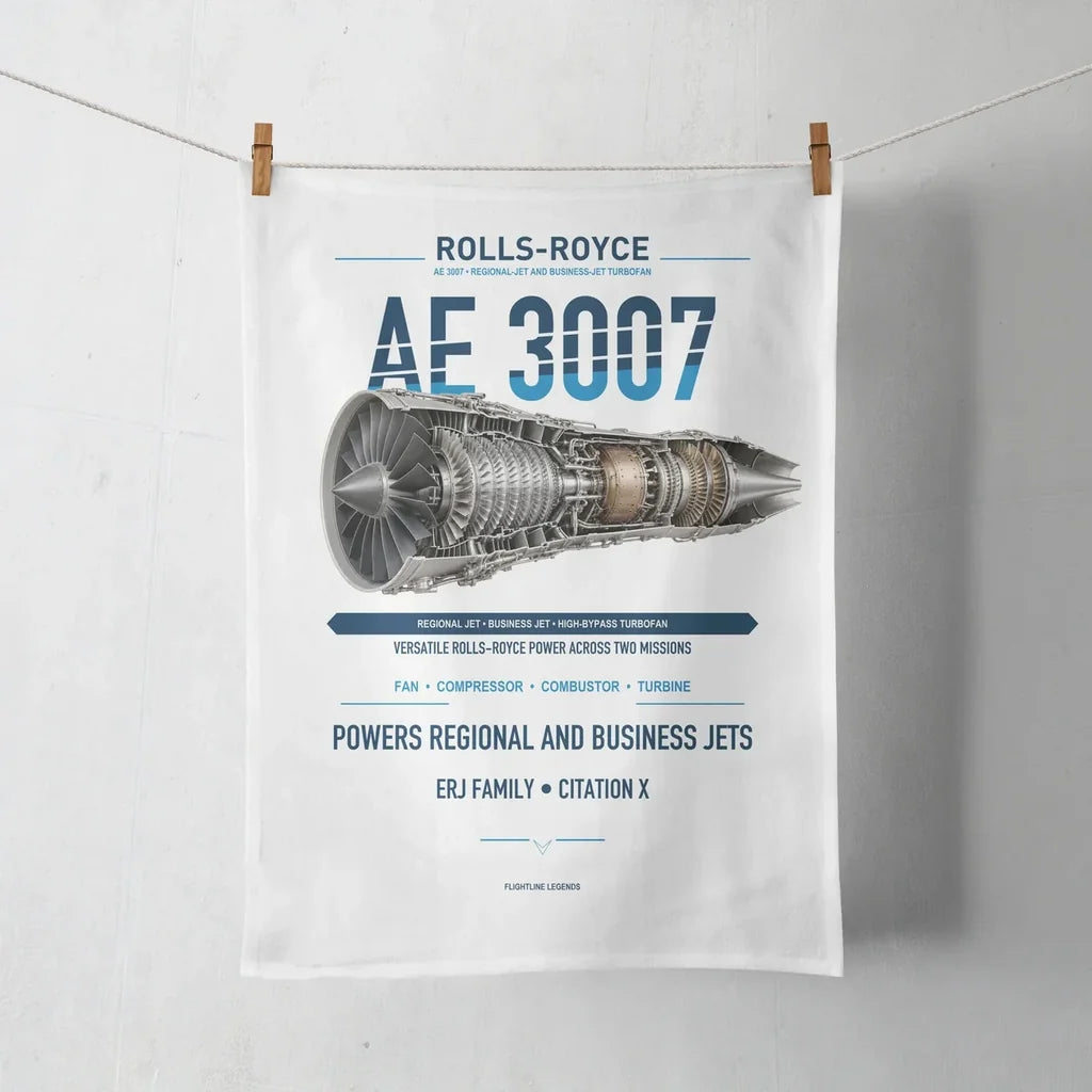 AE 3007 design on white towel