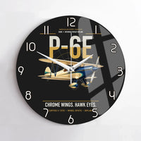 Thumbnail for Curtiss P-6E Hawk design on black no frame wall clock