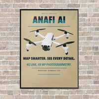 Thumbnail for Parrot ANAFI Ai vertical canvas print - framed - beige background