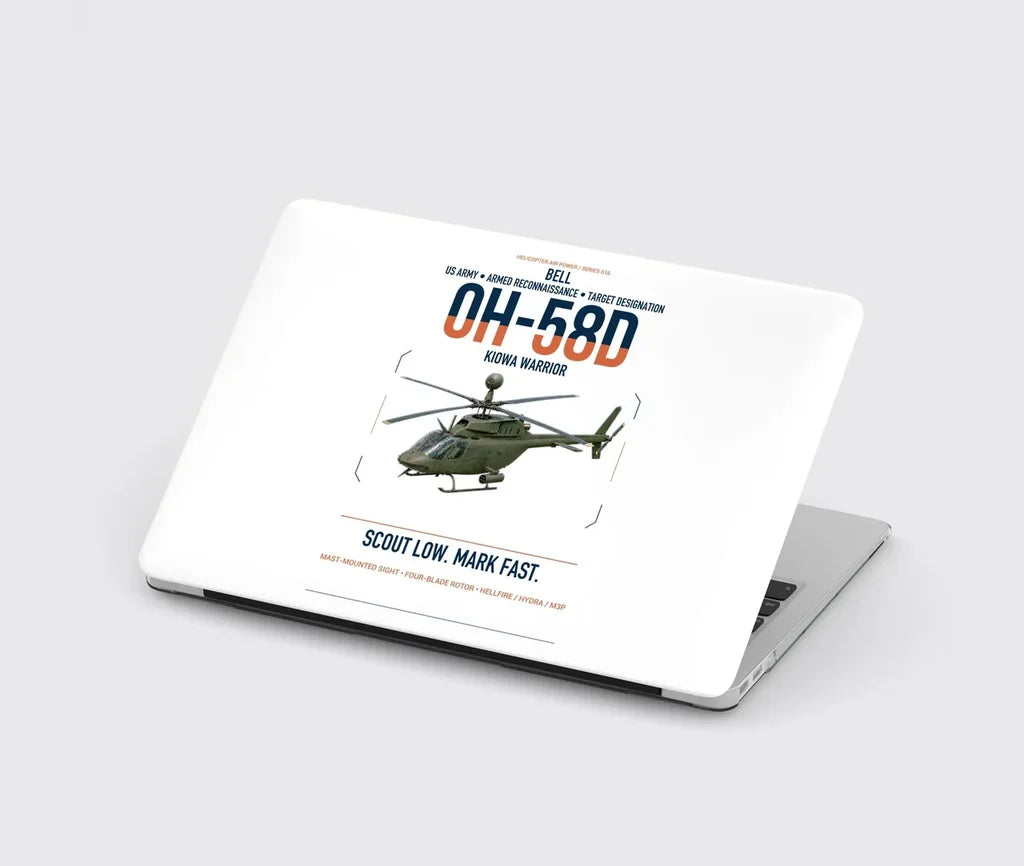 Bell OH-58D Kiowa Warrior design on white MacBook case