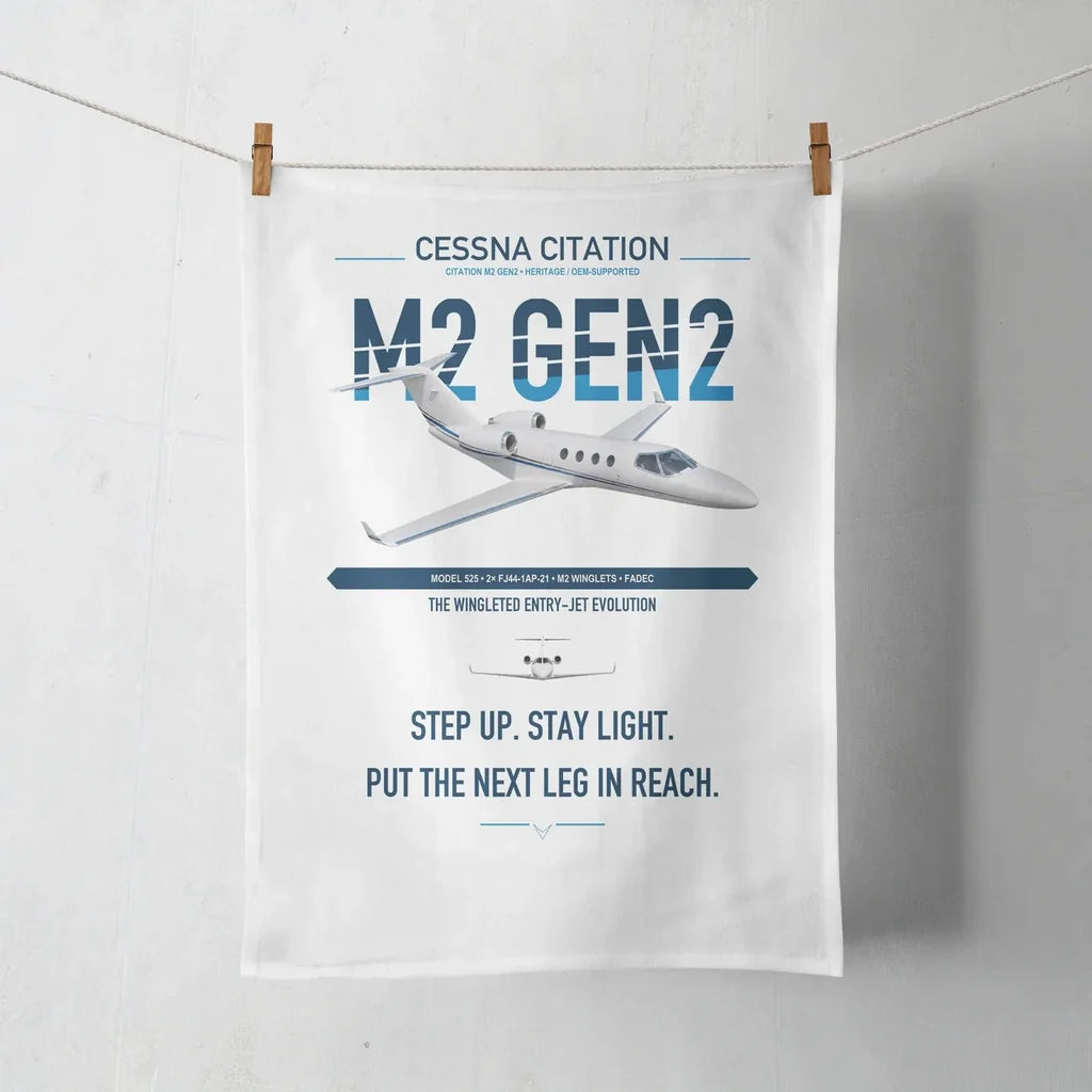 Cessna Citation M2 Gen2 design on white towel