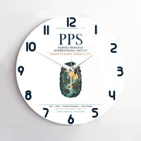 Thumbnail for Puerto Princesa International Airport (PPS) design on white no frame wall clock