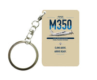 Thumbnail for Piper M350 design on beige designed key chain, double-side print