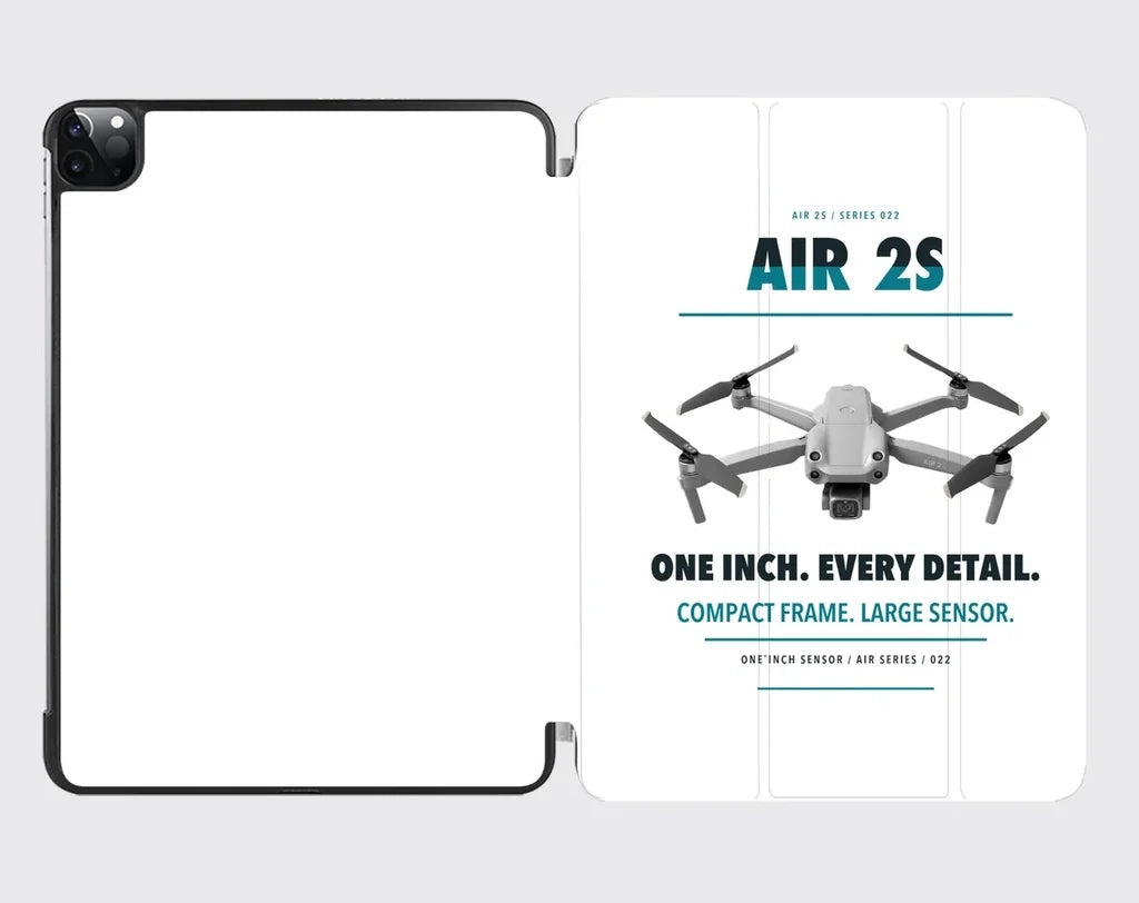 DJI Air 2S design on white ipad tablet case