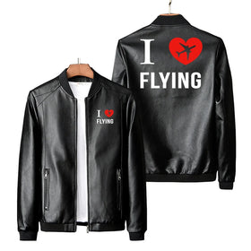 I Love Flying PU Leather Jackets