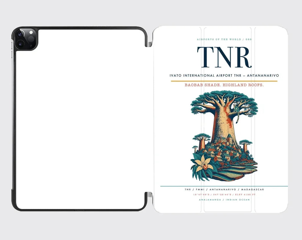 Ivato International Airport (TNR) design on white ipad tablet case