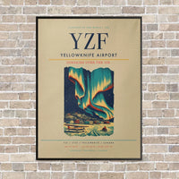Thumbnail for Yellowknife Airport YZF vertical canvas print - framed - beige background