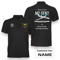 Thumbnail for Cessna Citation M2 Gen2 design on black+name double-side polo t-shirt, double-side print