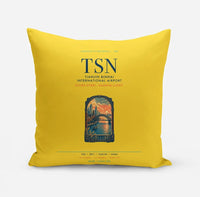 Thumbnail for Tianjin Binhai International Airport (TSN) design on yellow pillow