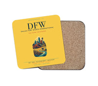 Thumbnail for Dallas Fort Worth International Airport (DFW) design on yellow 1 piece coaster
