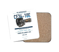 Thumbnail for CF34-10E design on white 1 piece coaster