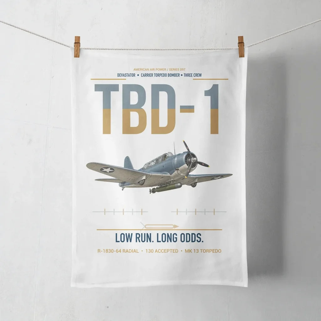 TBD-1 Devastator design on white towel