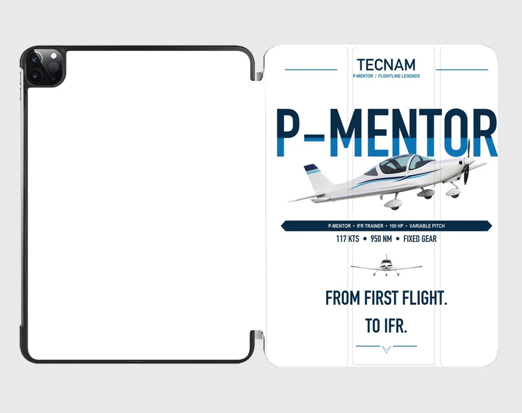 Tecnam P-Mentor design on white ipad tablet case